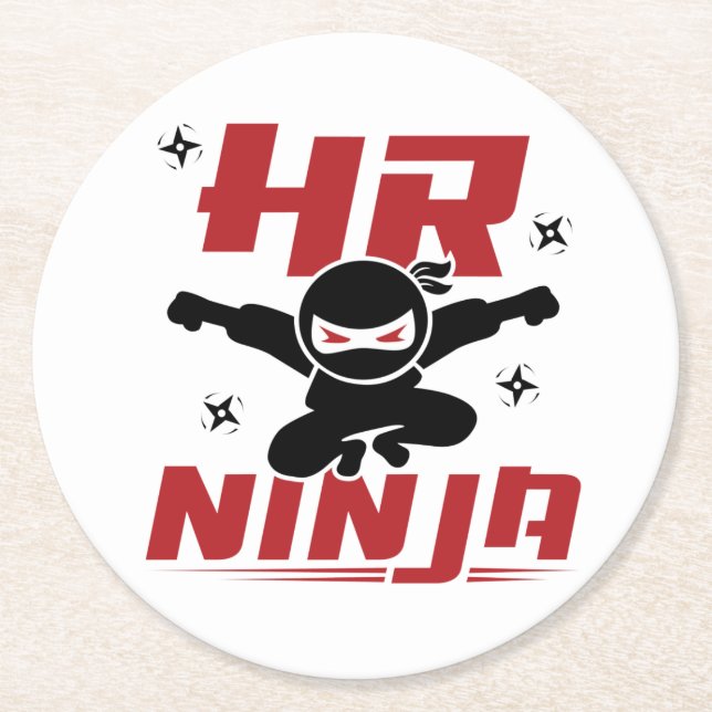 Dessous-de-verre Rond En Papier RH Ninja Ressources humaines (Devant)