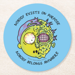Dessous-de-verre Rond En Papier RICK ET MORTY™  Citation de vol de mortier Stylisé