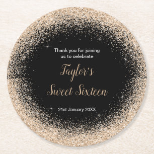 Dessous-de-verre Rond En Papier Robe de Champagne Faux Parties scintillant Douce 1