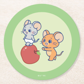 Dessous-de-verre Rond En Papier Rollage Anime Tuffy et Jerry Apple