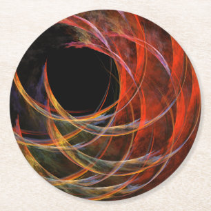 Dessous-de-verre Rond En Papier Rompre le cercle de l'art Abstrait