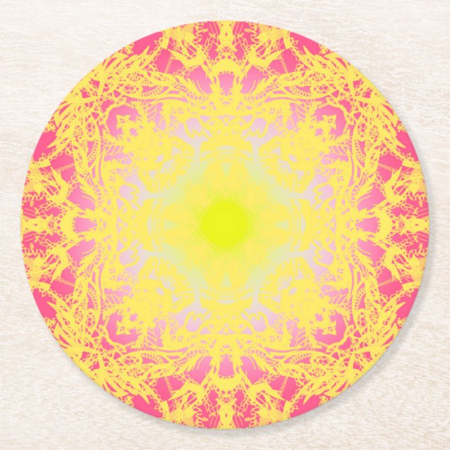 Dessous-de-verre Rond En Papier rose (Devant)