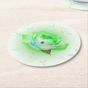 Dessous-de-verre Rond En Papier Rose celte vert