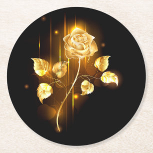 Dessous-de-verre Rond En Papier Rose d'or ( rose d'or )