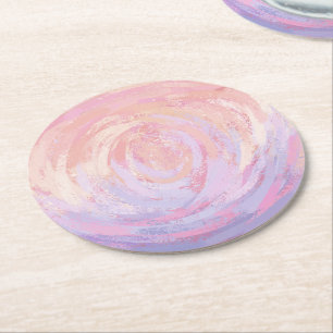 Dessous-de-verre Rond En Papier Rose et puant