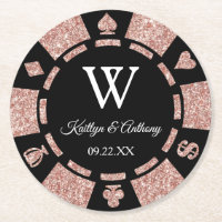 Rose Gold Parties scintillant Poker Chip Casino Ma