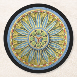 Dessous-de-verre Rond En Papier Rosette architecturale antique n° 2