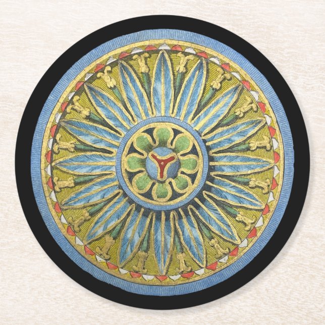 Dessous-de-verre Rond En Papier Rosette architecturale antique n° 2 (Devant)