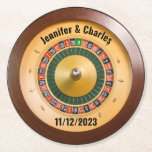 Dessous-de-verre Rond En Papier Roulette Casino Dessous de verre Mariage à thème<br><div class="desc">Casino Las Vegas jeux d'argent thème mariage dessous de verre en papier,  avec une photo d'un jeu de roulette.  Personnalisez tous les champs de texte pour répondre à vos besoins de mariage ou de casino.  Des produits correspondants sont disponibles.</div>