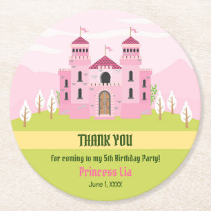 Dessous-de-verre Rond En Papier Royal Princess Girl Birthday Party
