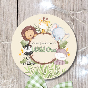 Dessous-de-verre Rond En Papier Safari Aquarelle Wild One 1er Anniversaire