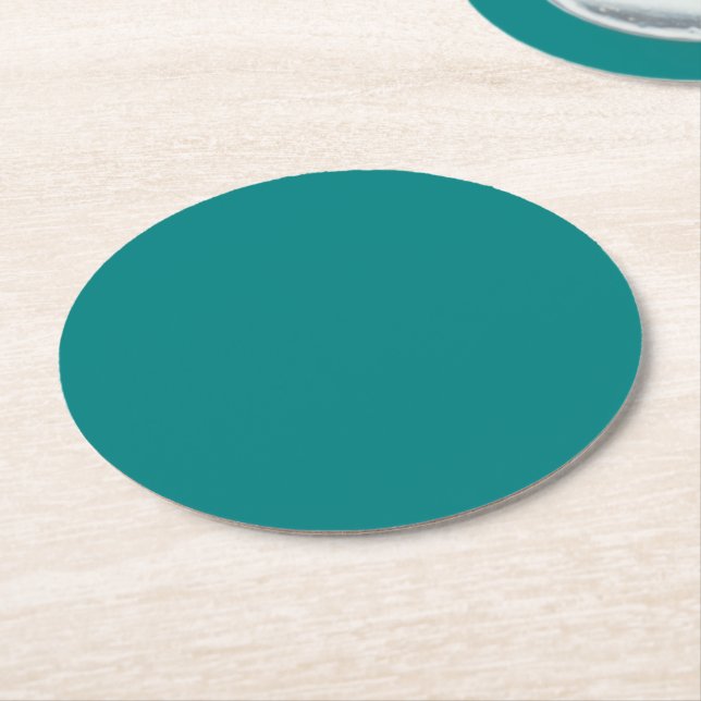 Dessous-de-verre Rond En Papier Sarcelle (Incliné)