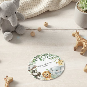 Dessous-de-verre Rond En Papier Sauvageon Mignon Safari Animaux de la Jungle Baby 