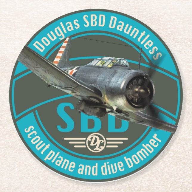 Dessous-de-verre Rond En Papier SBD Dauntless (Devant)