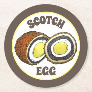 Dessous-de-verre Rond En Papier Scotch Egg Royaume-Uni British Food Yorkshire Angl