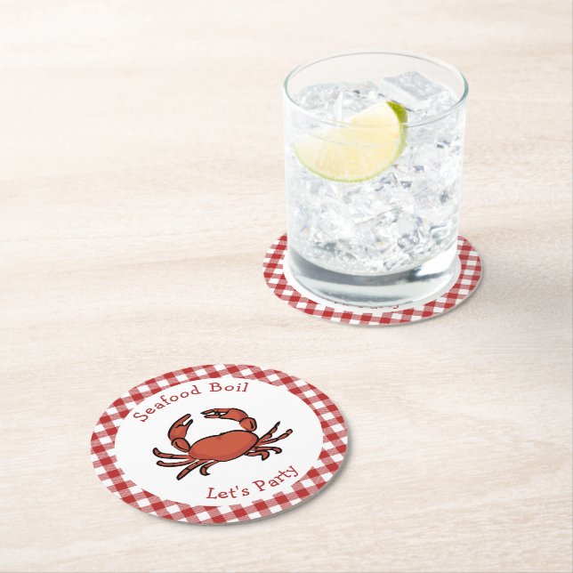 Dessous-de-verre Rond En Papier Seafood Boy Party (En situation)