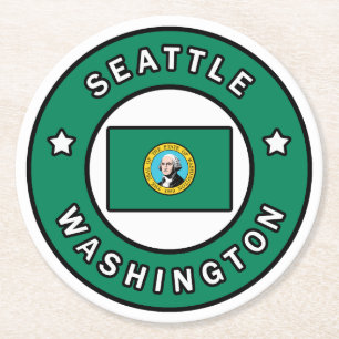 Dessous-de-verre Rond En Papier Seattle Washington