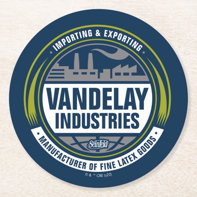 Dessous-de-verre Rond En Papier Seinfeld | Logo de Vandelay Industries (Devant)