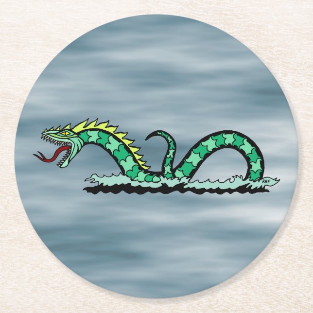 Dessous-de-verre Rond En Papier Serpent marin (Devant)