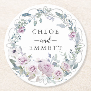 Dessous-de-verre Rond En Papier Serre de Rose violet rousse rustique