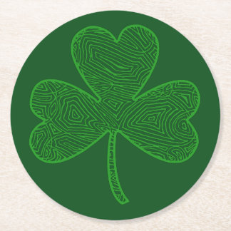 Dessous-de-verre Rond En Papier Shamrock