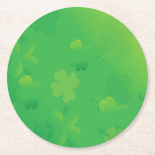 Dessous-de-verre Rond En Papier Shamrocks brillants