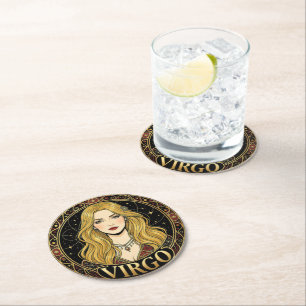 Dessous-de-verre Rond En Papier Signe du zodiaque Vierge Vierge