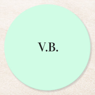 Dessous-de-verre Rond En Papier Simple couleur unie ajouter nom texte monogramme