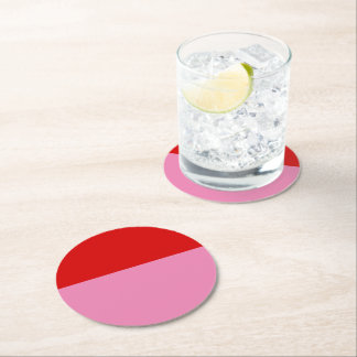 Dessous-de-verre Rond En Papier Simple Plain Red and Pink Colorblock