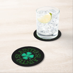 Dessous-de-verre Rond En Papier Slainte ! noir rond de papier à boire des grillade