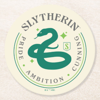 Dessous-de-verre Rond En Papier SLYTHERIN™ Insigne de fierté de la Maison du serpe
