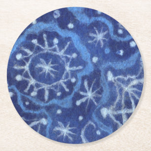 Dessous-de-verre Rond En Papier Snowfall Snowflakes Snow Flakes Flurier Nouvel an
