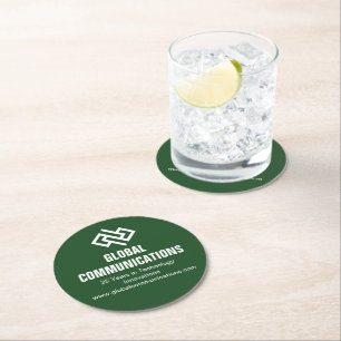 Dessous-de-verre Rond En Papier Société de technologie verte personnalisée Entrepr