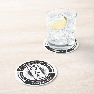 Dessous-de-verre Rond En Papier Sous-verres PJK 4" ronds - 6 pièces / logo noir