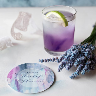 Dessous-de-verre Rond En Papier Sous-verres pour Baby Shower aquarelle printanière