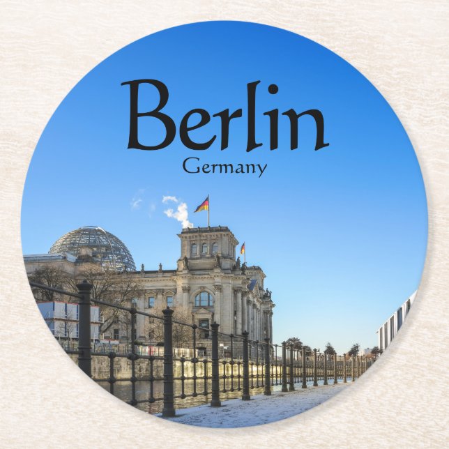 Dessous-de-verre Rond En Papier Souvenir de Berlin (Devant)