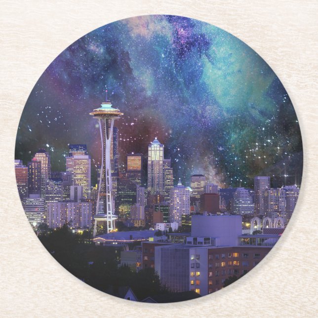 Dessous-de-verre Rond En Papier Spacey Seattle (Devant)