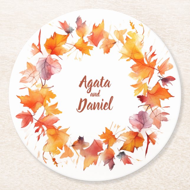 Dessous-de-verre Rond En Papier Splash Autumn Water : Dessous de verre Mariages pe (Devant)