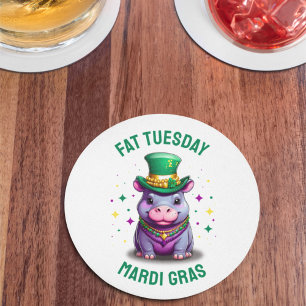 Dessous-de-verre Rond En Papier Sticker en gros Mardi Gras Mardi Hippo