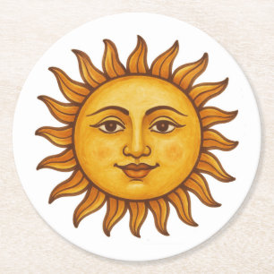 Dessous-de-verre Rond En Papier Sunface