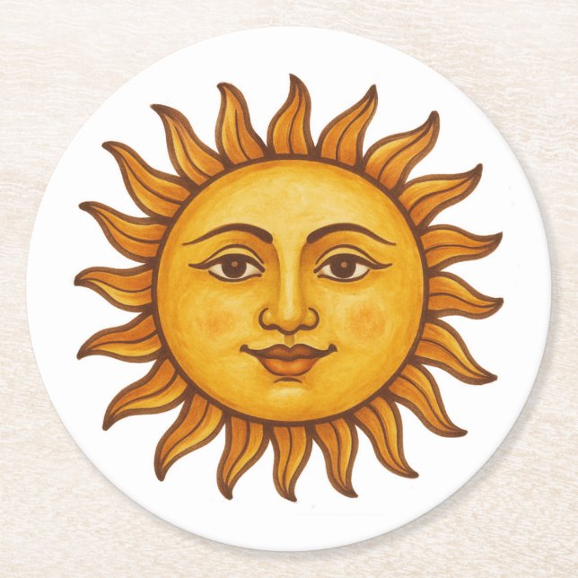Dessous-de-verre Rond En Papier Sunface (Devant)