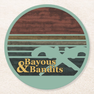 Dessous-de-verre Rond En Papier Sunset rétro Bayous & Bandits