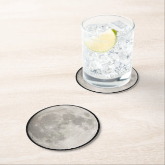 Dessous-de-verre Rond En Papier Superlune dans le ciel noir