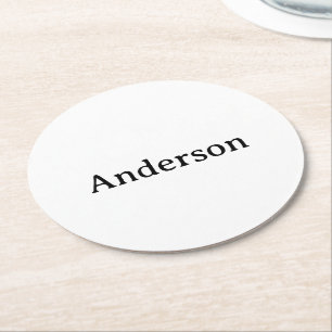 Dessous-de-verre Rond En Papier Supprimer le texte Remplacer son propre design 4"