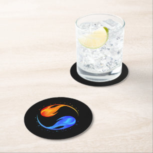 Dessous-de-verre Rond En Papier Symbole d'amour-