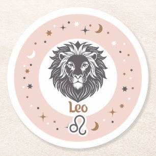 Dessous-de-verre Rond En Papier SYMBOLE Zodiaque Leo