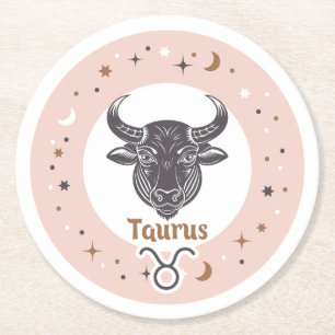 Dessous-de-verre Rond En Papier SYMBOLE Zodiaque Taurus