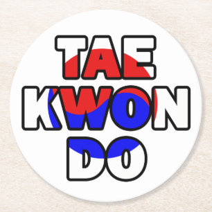 Dessous-de-verre Rond En Papier Taekwondo
