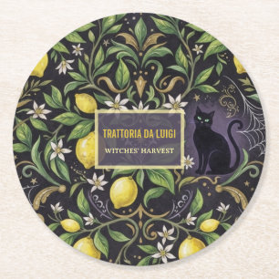 Dessous-de-verre Rond En Papier Tapis de boisson gothique botanique au citron pour