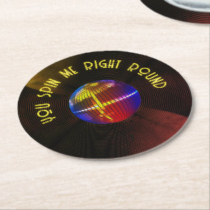 Dessous-de-verre Rond En Papier Tapis de verre disque vinyle rétro Vous me faites